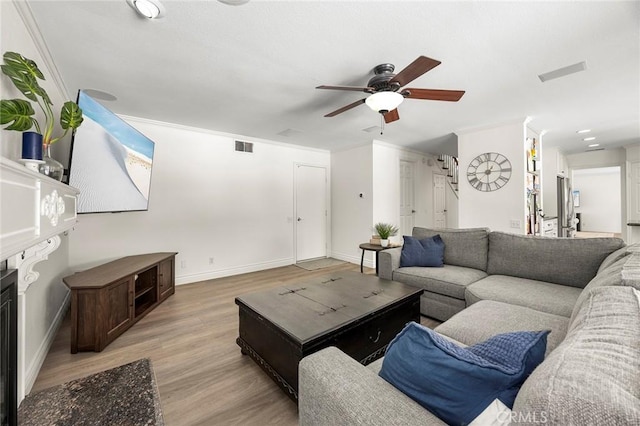 20660 Calle Feliz, Yorba Linda, CA 92886 - living room with ceiling fan and light wood-style flooring