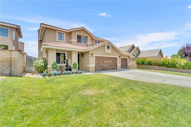2832 Owens Way, Rosamond, CA 93560 - view of front of property featuring stucco siding, concrete driveway, a garage, and a tiled roof