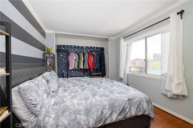 8568 Century Blvd Unit B, Paramount, CA 90723 - bedroom with crown molding, baseboards, and wood finished floors
