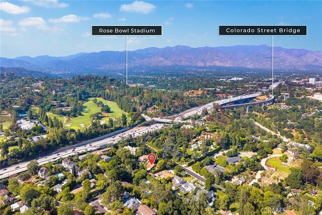 85 S San Rafael Ave, Pasadena, CA 91105 - aerial view of property's location featuring a mountainous background