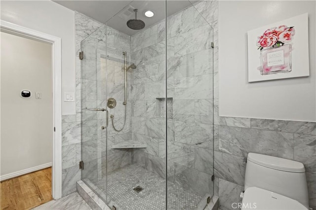 645 Glenmore Blvd, Glendale, CA 91206 - full bath with a shower stall, toilet, and baseboards