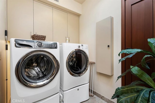 32661 Caribbean Dr, Dana Point, CA 92629 - laundry room with washer and clothes dryer and cabinet space