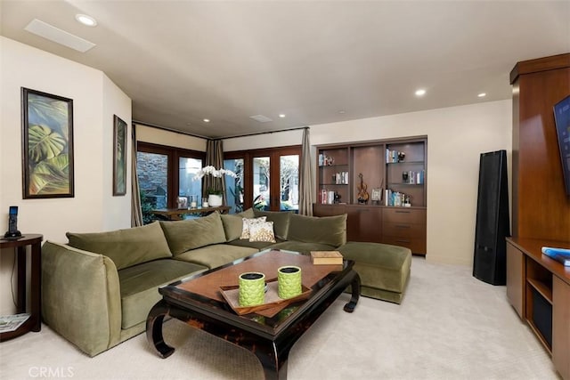 32661 Caribbean Dr, Dana Point, CA 92629 - living area featuring light carpet and recessed lighting