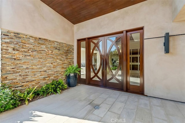32661 Caribbean Dr, Dana Point, CA 92629 - view of exterior entry featuring stucco siding, french doors, and a patio area