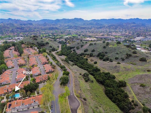 796 Via Colinas, Thousand Oaks, CA 91362 - aerial overview of property's location with a mountainous background and nearby suburban area