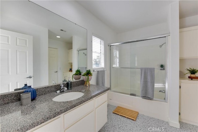 796 Via Colinas, Thousand Oaks, CA 91362 - full bathroom featuring speckled floor, combined bath / shower with glass door, and vanity