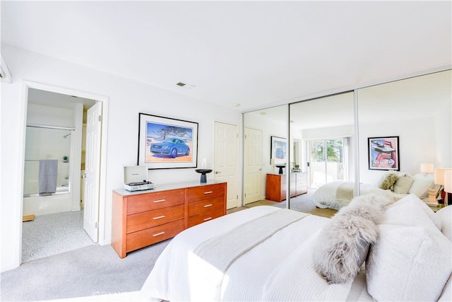 796 Via Colinas, Thousand Oaks, CA 91362 - bedroom featuring light colored carpet, a closet, and connected bathroom