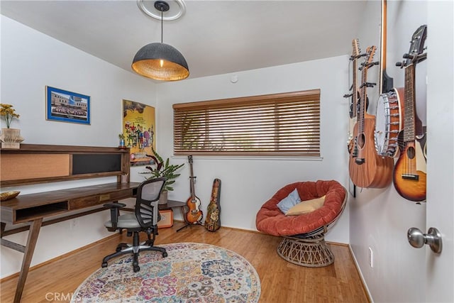 16733 Archwood St, Van Nuys, CA 91406 - office area with wood finished floors and baseboards