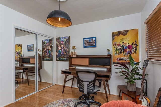 16733 Archwood St, Van Nuys, CA 91406 - office area with wood finished floors and baseboards
