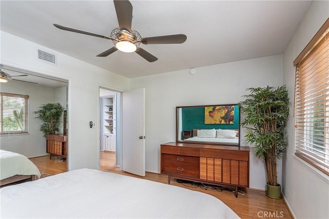 16733 Archwood St, Van Nuys, CA 91406 - bedroom with wood finished floors and ceiling fan