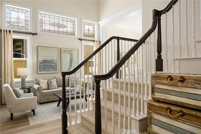14 Celonova Pl, Lake Forest, CA 92610 - stairs with wood finished floors and a towering ceiling