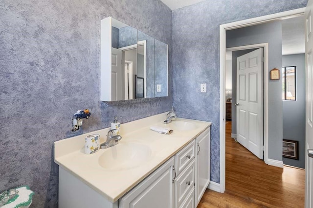 11073 Andrews St, South El Monte, CA 91733 - bathroom with wood finished floors and double vanity