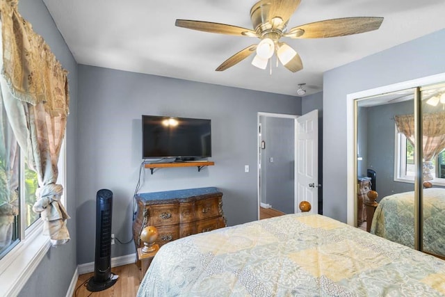 11073 Andrews St, South El Monte, CA 91733 - bedroom featuring wood finished floors, ceiling fan, and a closet