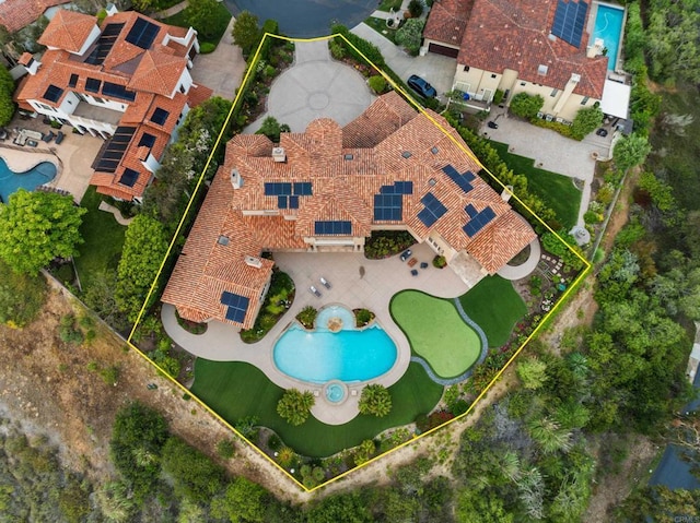 5106 Meadows Del Mar, San Diego, CA 92130 - aerial view of property's location with a pool area and property boundaries highlighted