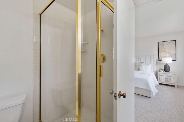 17442 Parker Dr, Tustin, CA 92780 - bathroom with ensuite bathroom, toilet, and a shower stall