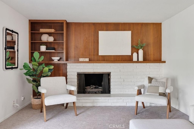17442 Parker Dr, Tustin, CA 92780 - living area with carpet and a fireplace