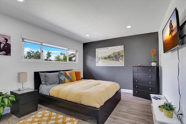 360 W Bon Air Dr, Palm Springs, CA 92262 - bedroom with recessed lighting, light wood-type flooring, and baseboards