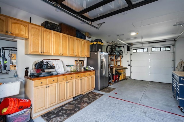 2675 Clove St, San Diego, CA 92106 - garage with stainless steel fridge with ice dispenser