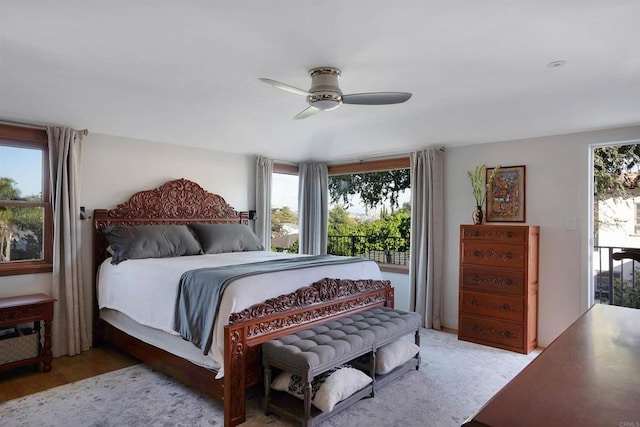 2675 Clove St, San Diego, CA 92106 - bedroom with a ceiling fan and light wood-style flooring