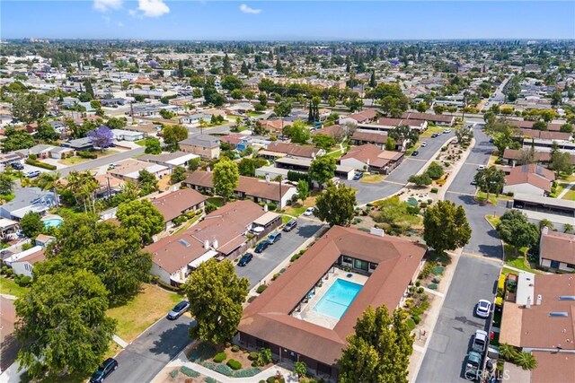 2011 W Katella Ave Unit 17, Anaheim, CA 92804 - aerial view of property and surrounding area featuring nearby suburban area