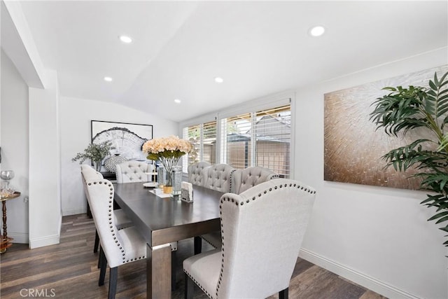 2011 W Katella Ave Unit 17, Anaheim, CA 92804 - dining room with wood finished floors, baseboards, lofted ceiling, and recessed lighting
