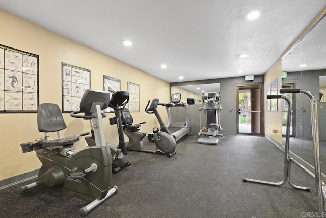 5938 Rancho Mission Rd Unit 133, San Diego, CA 92108 - workout area with recessed lighting and baseboards