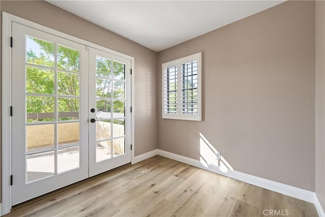 1202 Monte Sereno Dr, Thousand Oaks, CA 91360 - entryway featuring baseboards, french doors, and light wood-type flooring