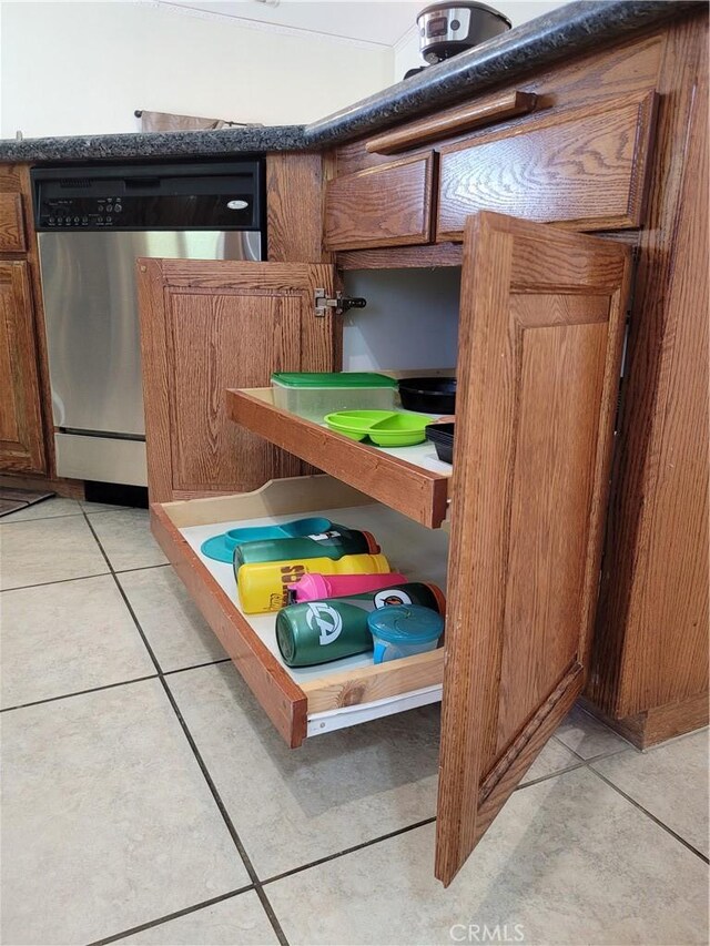 26538 Mainsail Ln, Helendale, CA 92342 - kitchen view of stainless steel dishwasher and brown cabinets