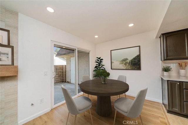 837 Ardmore Cir, Redlands, CA 92374 - dining space with light wood-type flooring, baseboards, and recessed lighting