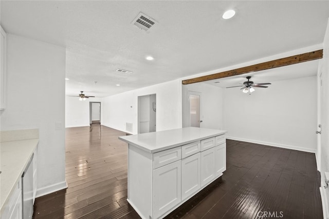 18531 E Palmdale Blvd, Palmdale, CA 93591 - kitchen featuring ceiling fan, open floor plan, white cabinets, recessed lighting, and light countertops