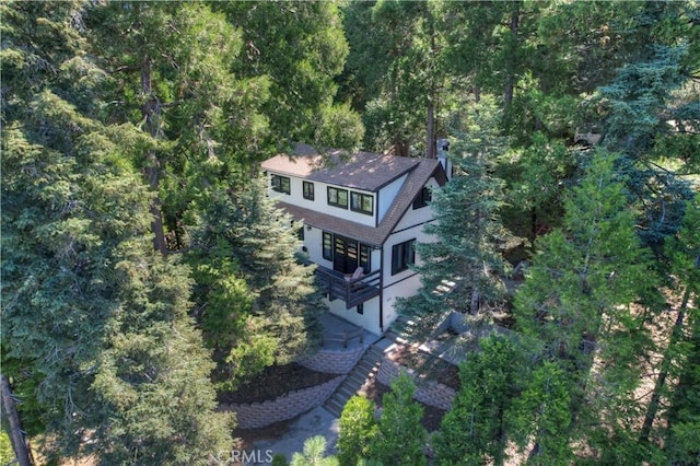 28545 Wabash Dr, Lake Arrowhead, CA 92352 - view from above of property featuring a forest