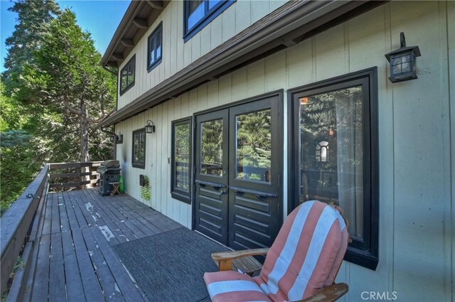 28545 Wabash Dr, Lake Arrowhead, CA 92352 - wooden terrace featuring a grill