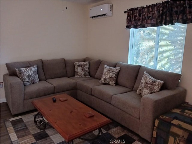 23304 Crest Forest Dr, Crestline, CA 92325 - living room featuring a wall unit AC