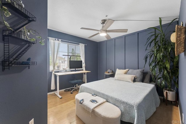 305 Cobblestone Pl, Santee, CA 92071 - bedroom with light wood-type flooring, a desk, and ceiling fan