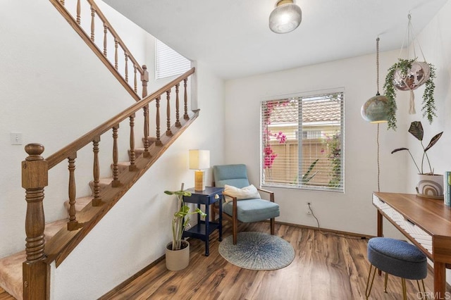 305 Cobblestone Pl, Santee, CA 92071 - living area featuring wood finished floors and stairs
