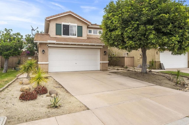 305 Cobblestone Pl, Santee, CA 92071 - view of front of home with stucco siding, a garage, concrete driveway, and a tiled roof