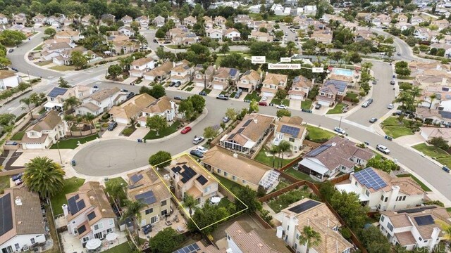 305 Cobblestone Pl, Santee, CA 92071 - aerial overview of property's location featuring nearby suburban area and property boundaries highlighted