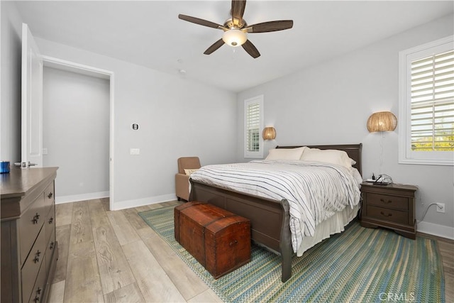 45437 Calle Cirros, Temecula, CA 92592 - bedroom with light wood-style flooring and ceiling fan