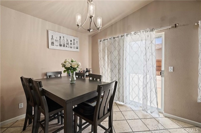 36903 Firethorn St, Palmdale, CA 93550 - dining room featuring a chandelier, baseboards, and light tile patterned floors