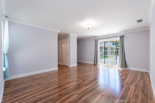 54326 Wildwood Springs Trl, North Fork, CA 93643 - unfurnished room with baseboards, crown molding, and wood finished floors