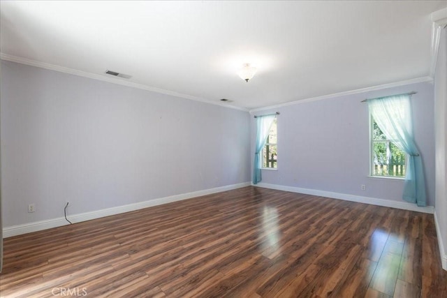 54326 Wildwood Springs Trl, North Fork, CA 93643 - spare room with dark wood-type flooring, crown molding, and baseboards