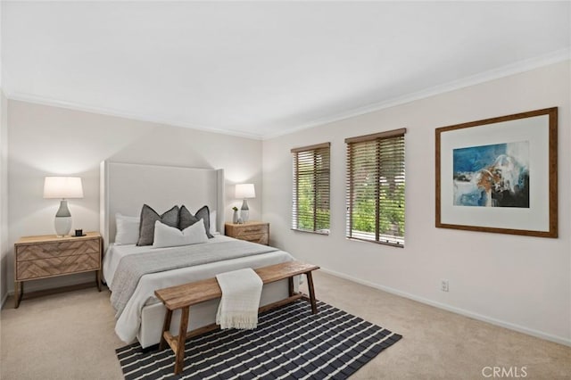 6 Rue Marseilles, Newport Beach, CA 92660 - bedroom with light colored carpet, ornamental molding, and baseboards