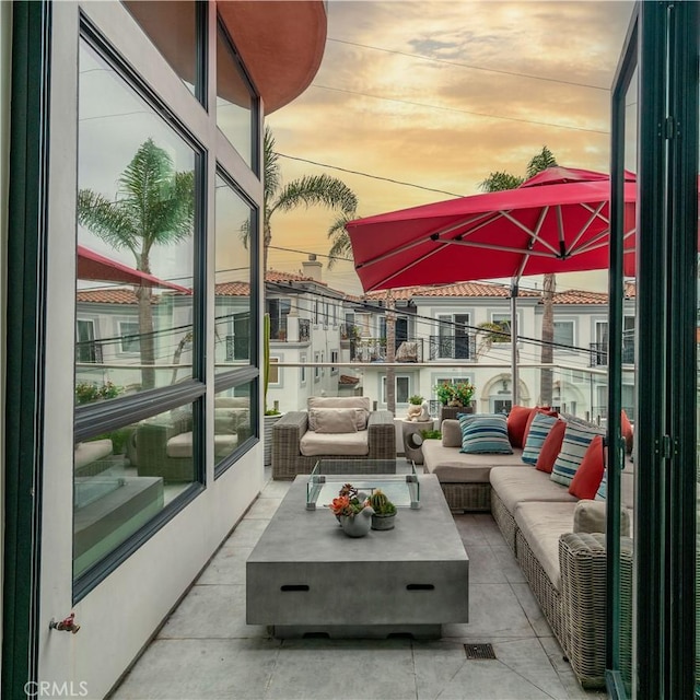 719 1st Pl, Hermosa Beach, CA 90254 - balcony at dusk with an outdoor hangout area