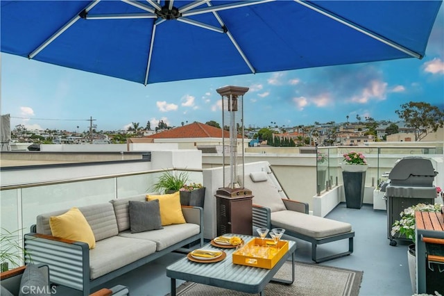 719 1st Pl, Hermosa Beach, CA 90254 - balcony with a sunroom, outdoor lounge area, and a grill