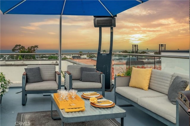 719 1st Pl, Hermosa Beach, CA 90254 - patio terrace at dusk with an outdoor living space and a balcony