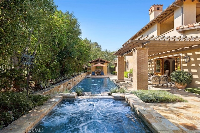 97 Canyon Crk, Irvine, CA 92603 - outdoor pool with an in-ground hot tub, a pergola, a patio area, and a gazebo