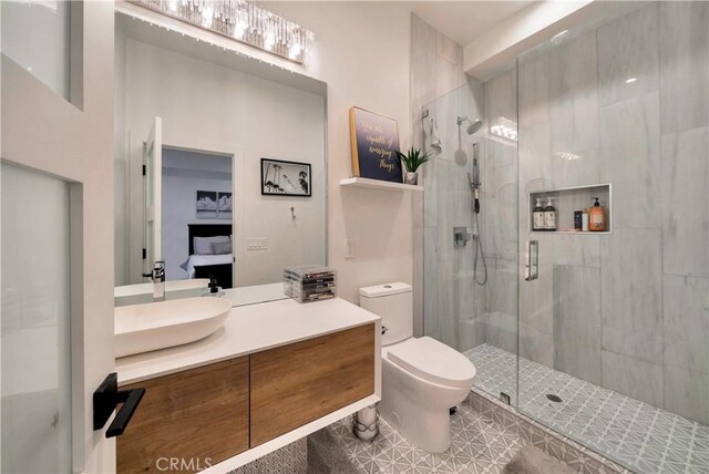 30402 Marbella, San Juan Capistrano, CA 92675 - bathroom with vanity and a shower stall