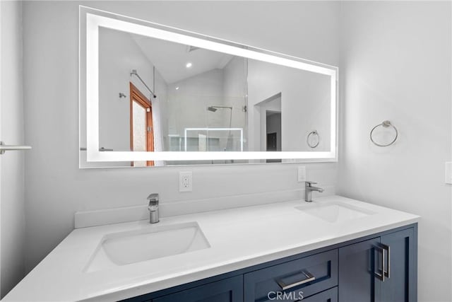 5624 Freeman Ave, La Crescenta, CA 91214 - full bathroom featuring double vanity and a shower stall