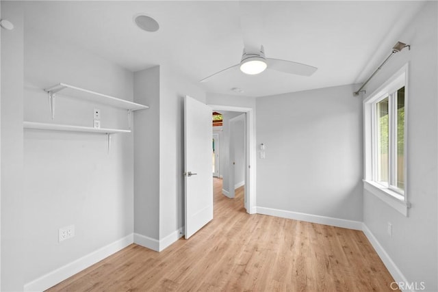 5624 Freeman Ave, La Crescenta, CA 91214 - unfurnished bedroom featuring light wood-style flooring, baseboards, and a ceiling fan