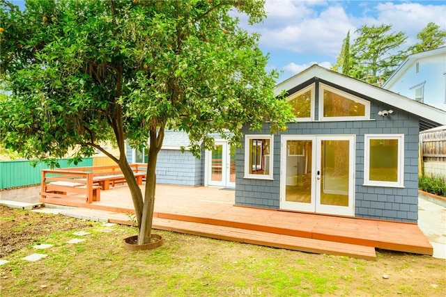 5624 Freeman Ave, La Crescenta, CA 91214 - rear view of house with french doors and a deck